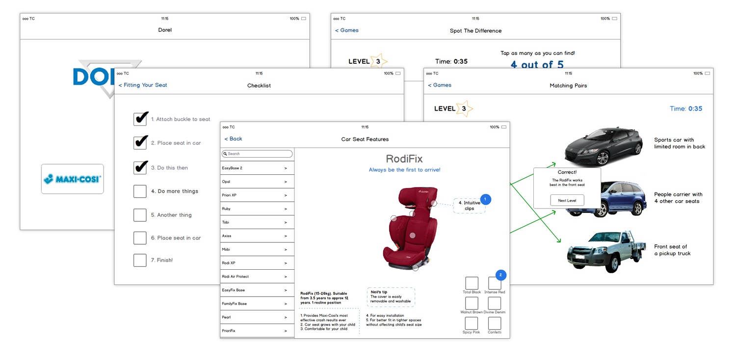 Example of wireframes